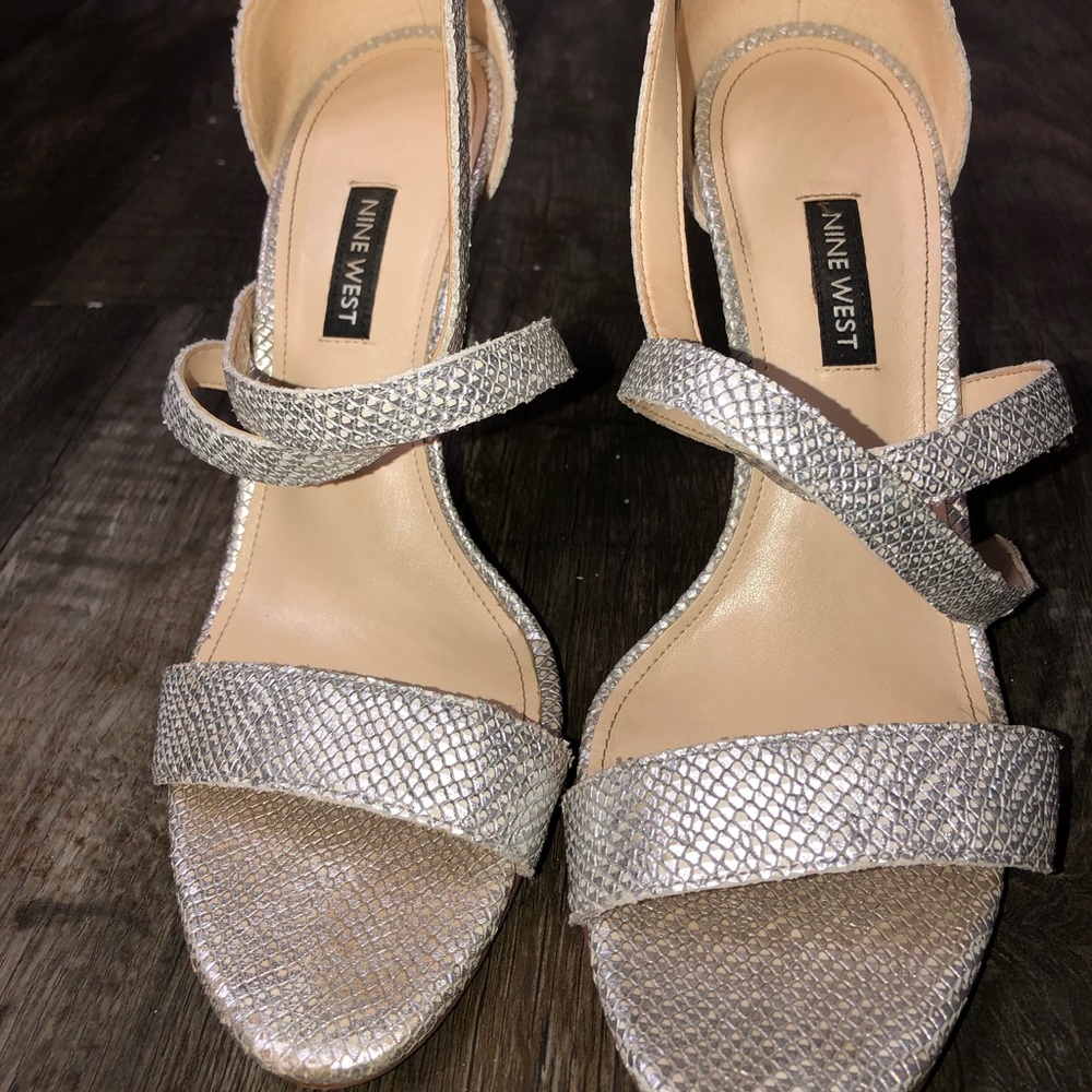Nine West Silver Strappy Heel